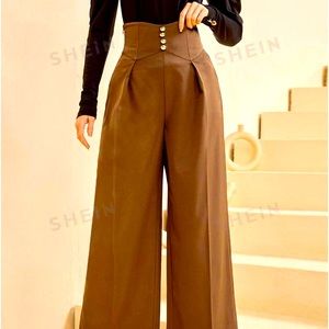 Shein modely womens high waisted wide leg pants